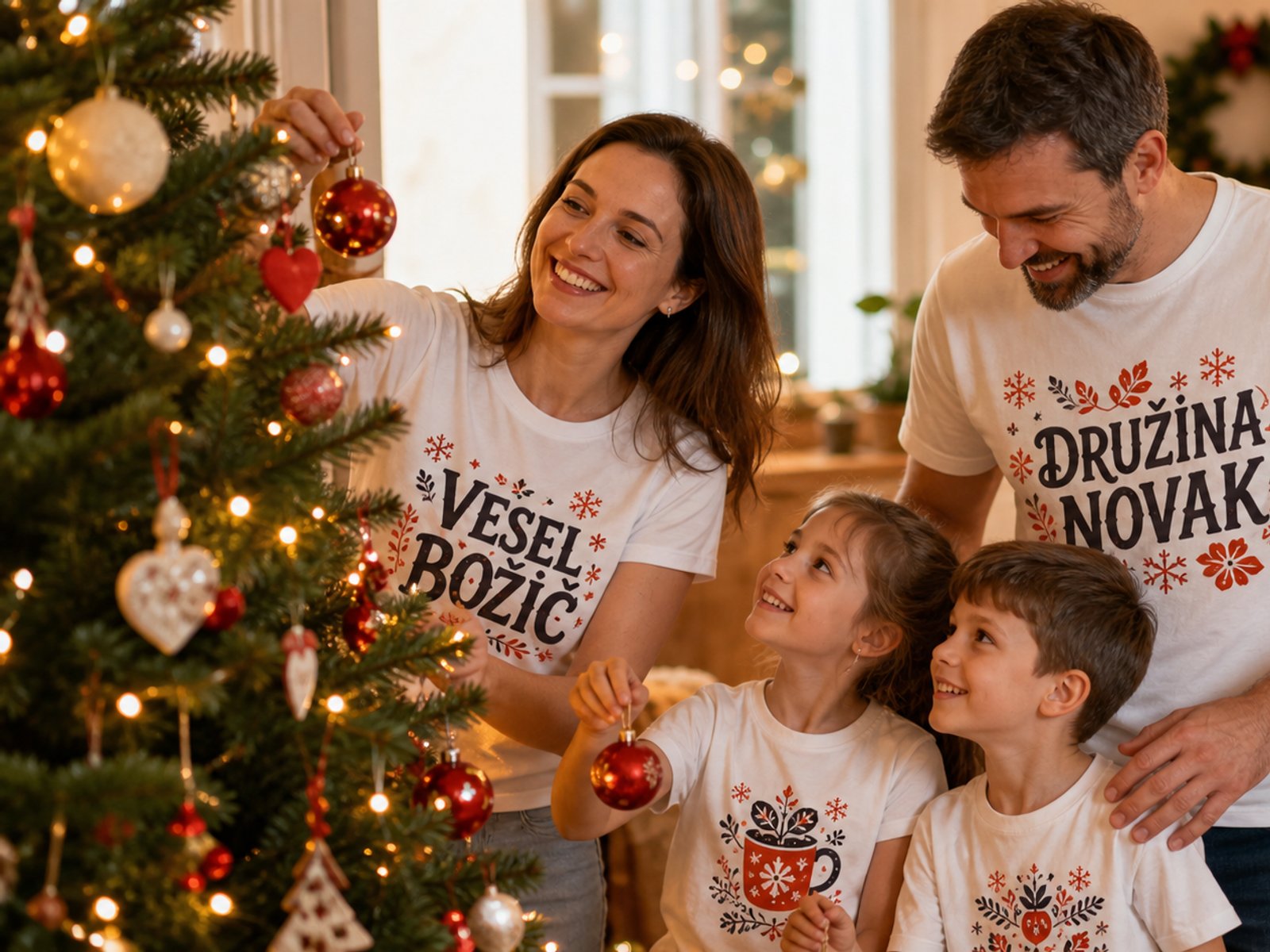 Personalizirane božične majice za družino