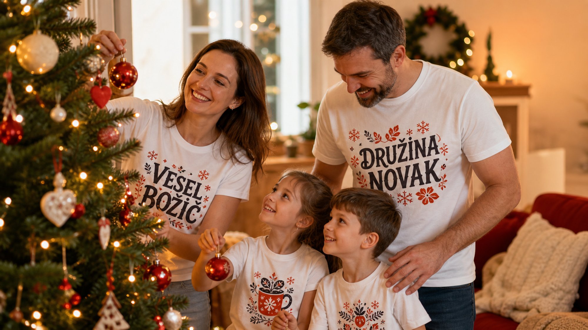 Personalizirane božične majice za družino