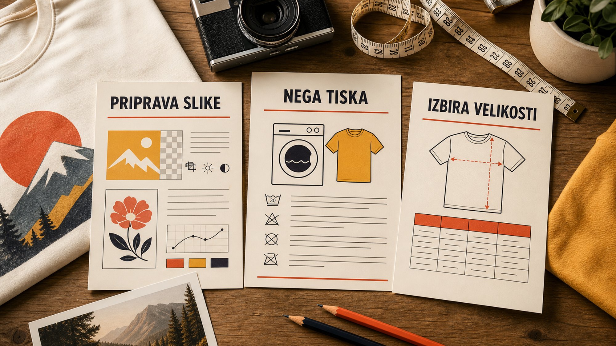 Praktični vodiči za pripravo, tisk in nego majic