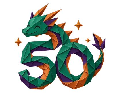 Jubilejni origami zmaj