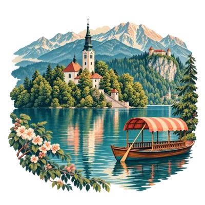 Bled v jutranji meglici