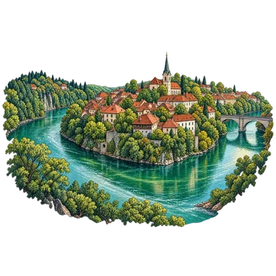 Novo mesto v okljuku Krke