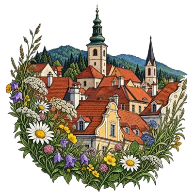 Slovenj Gradec, cvet med strehami