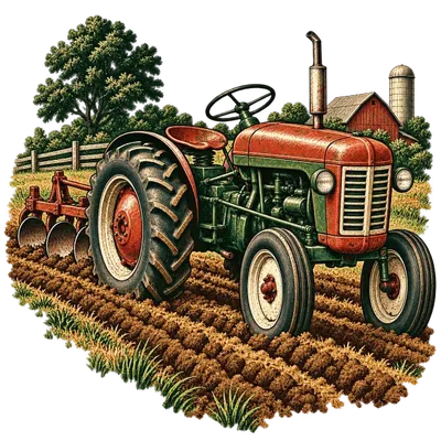 Stari traktor na njivi
