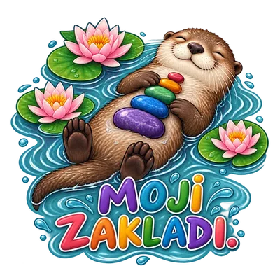 Vidra z zbirko kamnov